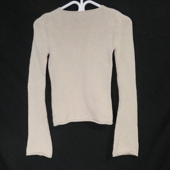 BLUENOTES JEANSWEAR | xs - extra small | Beige Lace-Up V-Neck Long Sleeve Top - Picture 2 of 16